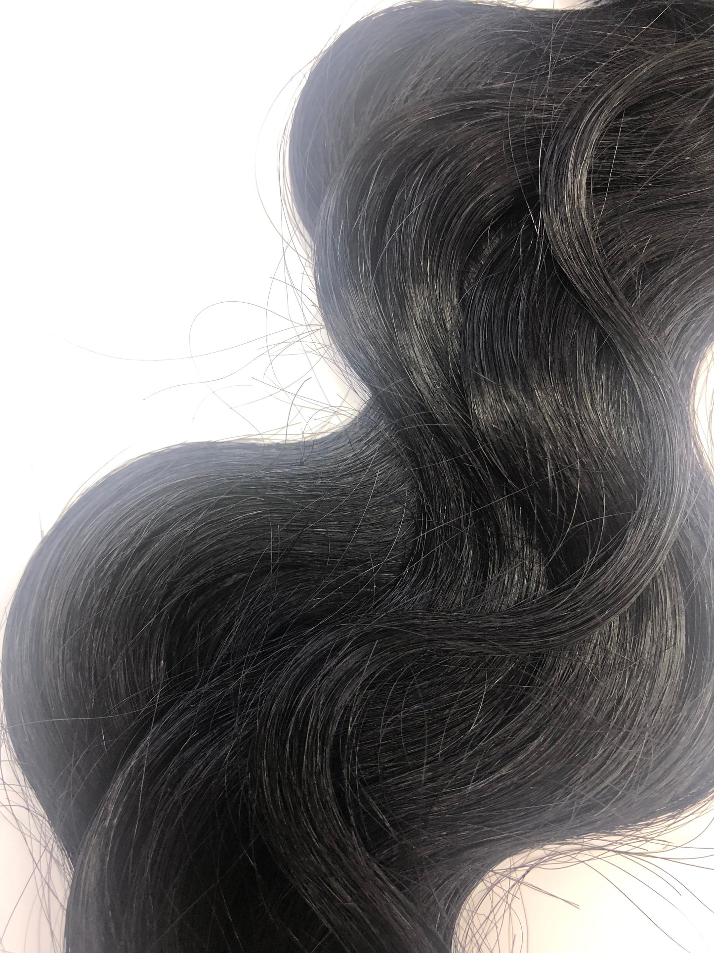 Brazilian Virgin Remy Human Hair, Nano Ring Extensions, BodyWave, 18'', Black. Quick Shipping!