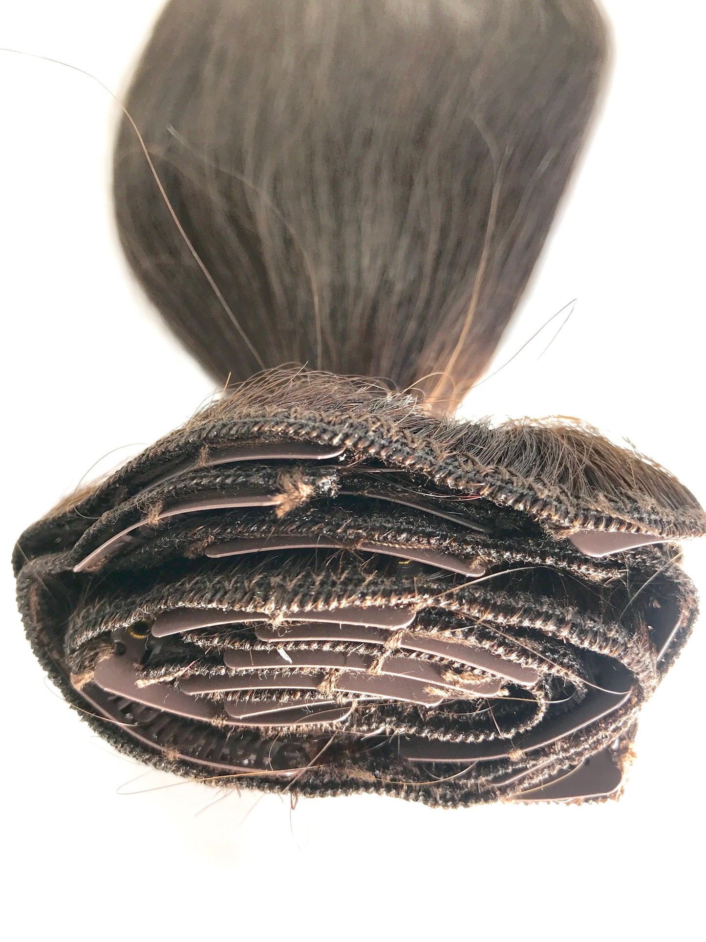 Russian Human Hair, Clip In Extensions, 28", Colour Virgin Dark Brown, 50g, Quick Shipping!