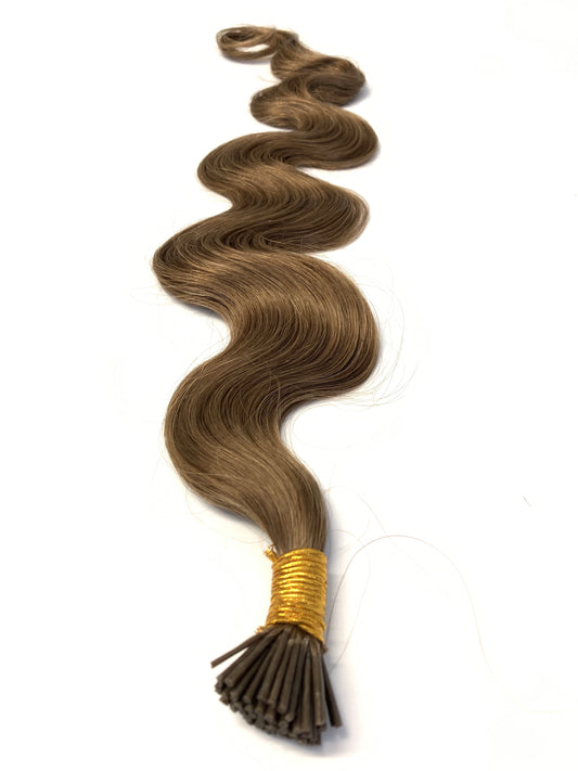 Russian Remy Human Hair, 0.7g i-Tip Extensions, Bodywave, 26'' Colour 8, 50g Quick Shipping!