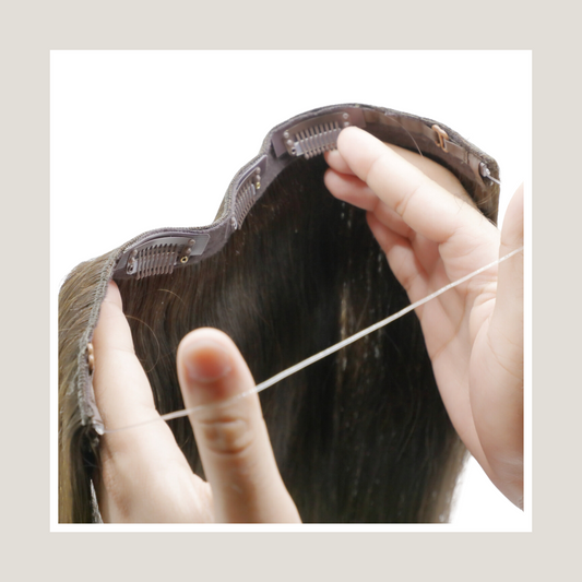 Clip de trame quadruple vierge remy dans le morceau de cheveux avec boucle halo