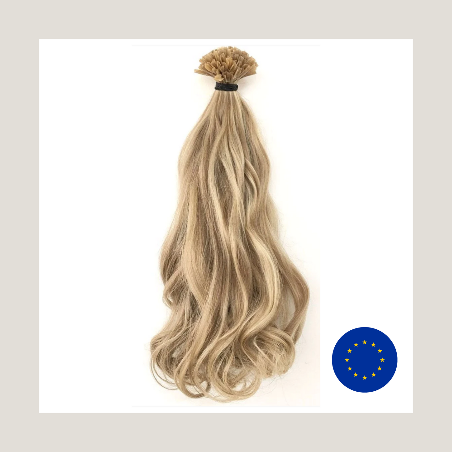 Extensiones de cabello humano virgen europeo, puntas de uñas