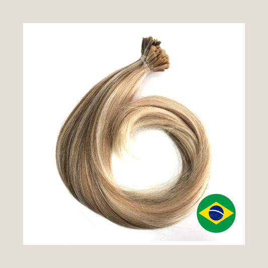 Cabello humano Remy virgen brasileño de doble estiramiento - Puntas preadheridas