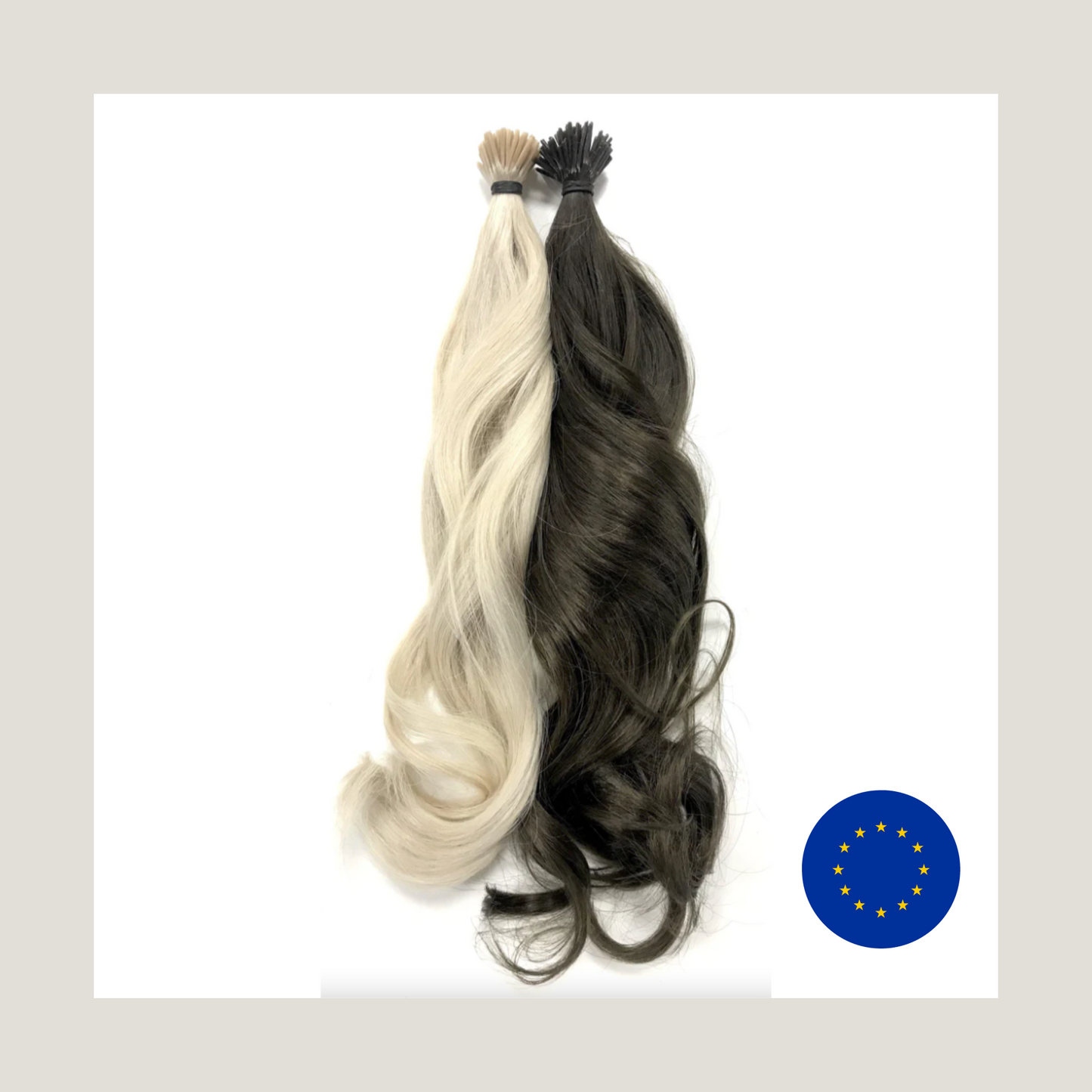 European Virgin Human Hair Extensions, 0,7 g i-Tip Micro Rings