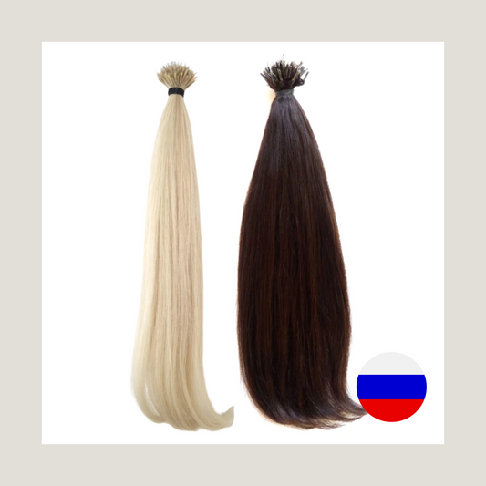 Extensions de cheveux humains vierges russes - extensions nano-anneaux