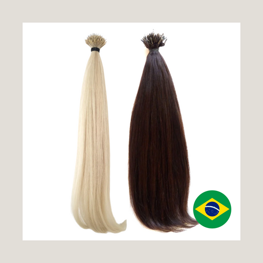 תוספות שיער אנושי בתולה ברזילאית -תוספות טבעות ננו