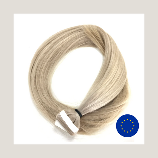 Cabello humano virgen europeo Remy, extensiones de cabello con cinta
