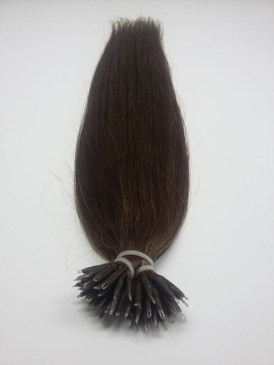 Russian Virgin Remy Human Hair, Nano Ring Extensions, Straight, 20'', Colour 4 . Quick Shipping!