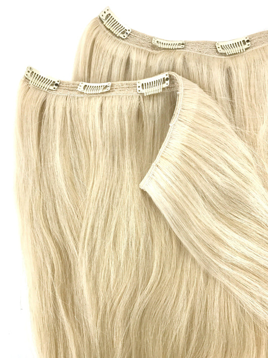 Neu! Europäisches Remy-Echthaar, Quad-Tressen, 20 Zoll, Farbe 613, 100 g – Virgin Hair & Beauty, die besten Haarverlängerungen, echtes Virgin-Echthaar.