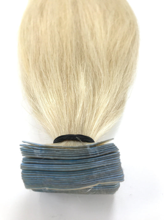 Russisches unbehandeltes Remy-Echthaar, Tape-Extensions, glatt, 22'', blond. Schneller Versand!-Virgin Hair & Beauty, die besten Haarverlängerungen, echtes Echthaar.