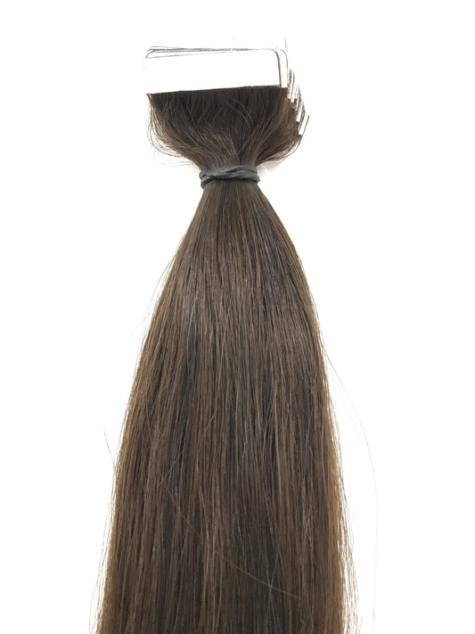 Brazilian Virgin Remy Human Hair, Tape Extensions, Straight, 18'', Medium Brown. Quick Shipping!-Virgin Hair & Beauty, The Best Hair Extensions, Real Virgin Human Hair.