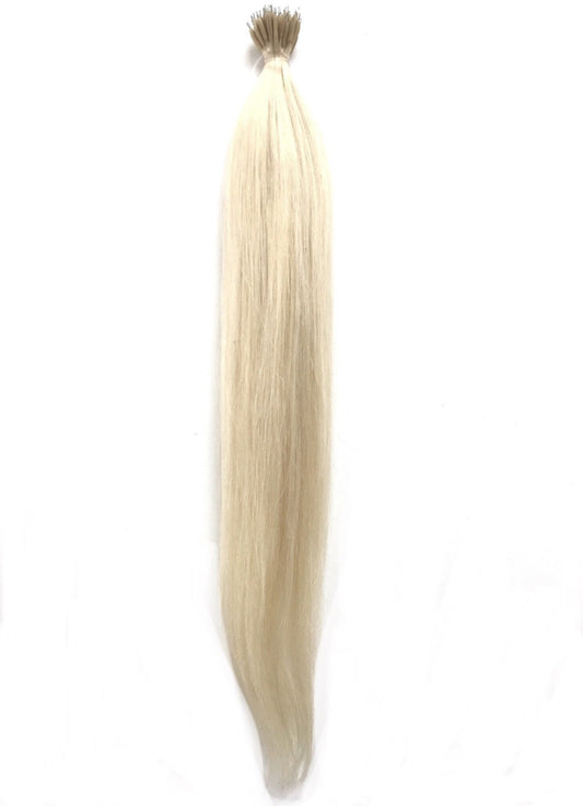 Russisches reines Remy-Echthaar, Nano-Ring-Extensions, glatt, 20'', hellblonde Farbe 613. Schneller Versand!-Virgin Hair & Beauty, die besten Haarverlängerungen, echtes Echthaar.