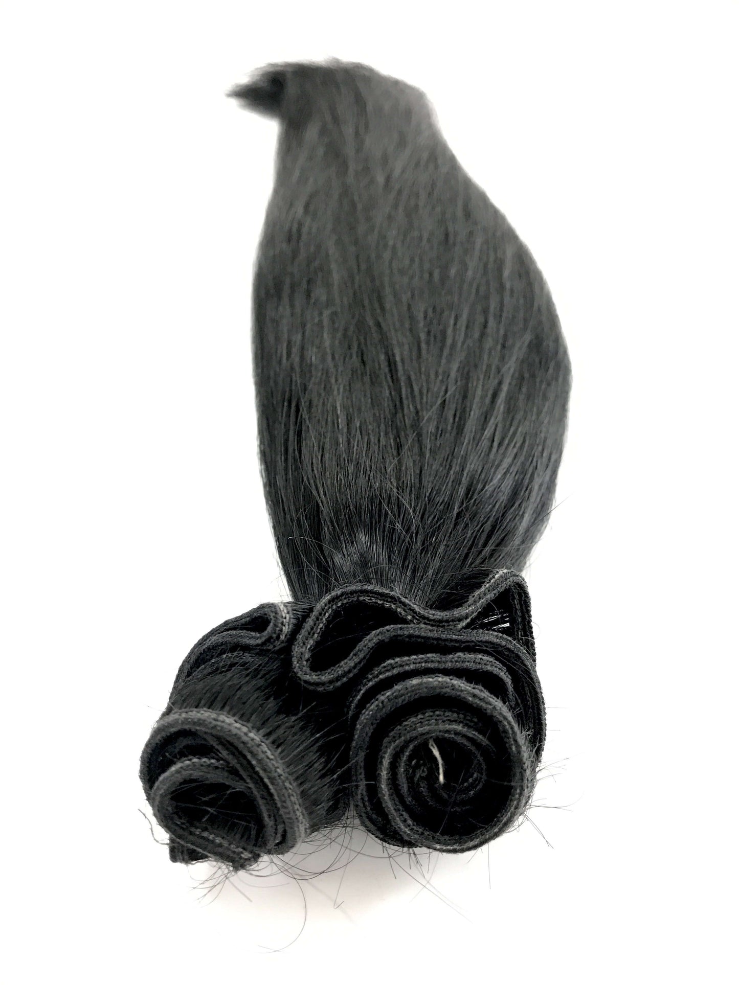 שיער אנושי בתולה ברזילאי - ערבות, 20'', ישר, צבע שחור, 100 גרם, משלוח מהיר