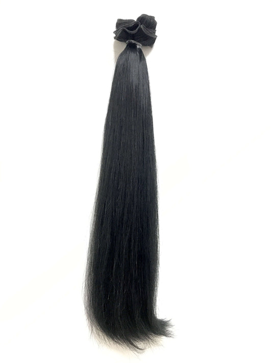 Brasilianisches reines Remy-Echthaar – Tressen, 20 Zoll, glatt, Farbe Schwarz, 100 g, schneller Versand