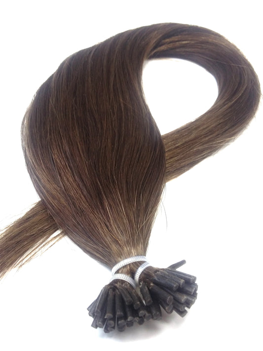 שיער אנושי רמי רוסי, 1 גרם itips, ישר, 20'', צבע 4, 50 גרם, משלוח מהיר!